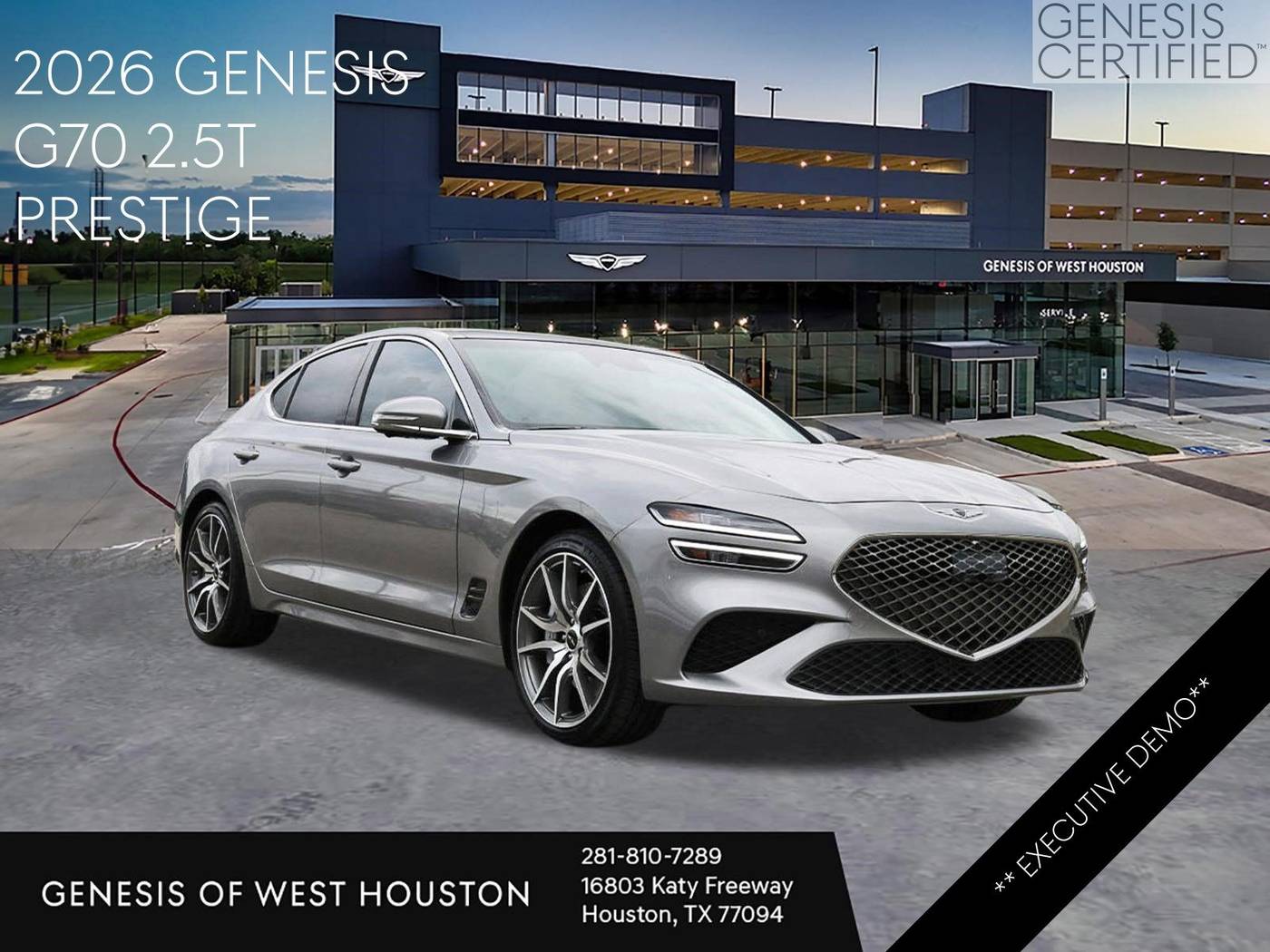 2026 Genesis G70 2.5T Prestige — Sedan — 5,132 mi — Houston, TX