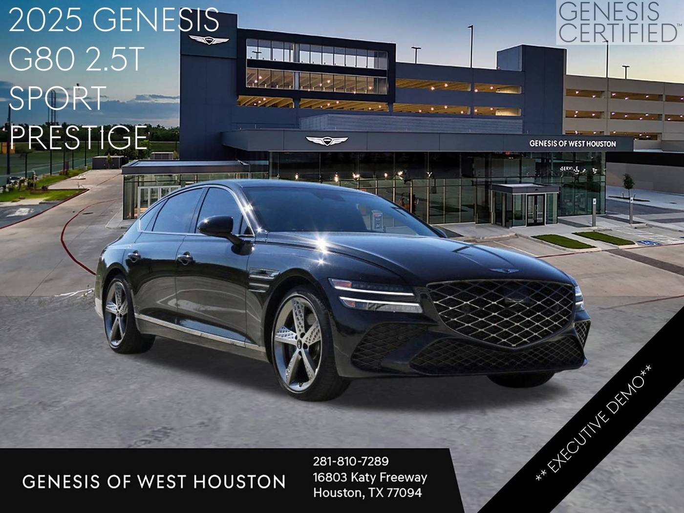 2025 Genesis G80 2.5T Sport Prestige — Sedan — 7,580 mi — Houston, TX