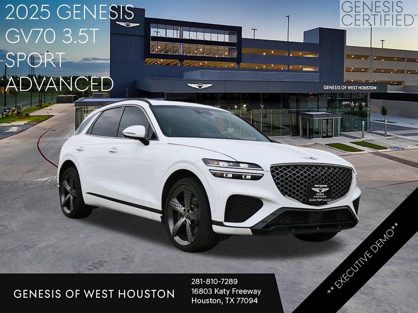 2025 Genesis GV70 3.5T Sport — SUV — 9,254 mi — Houston, TX