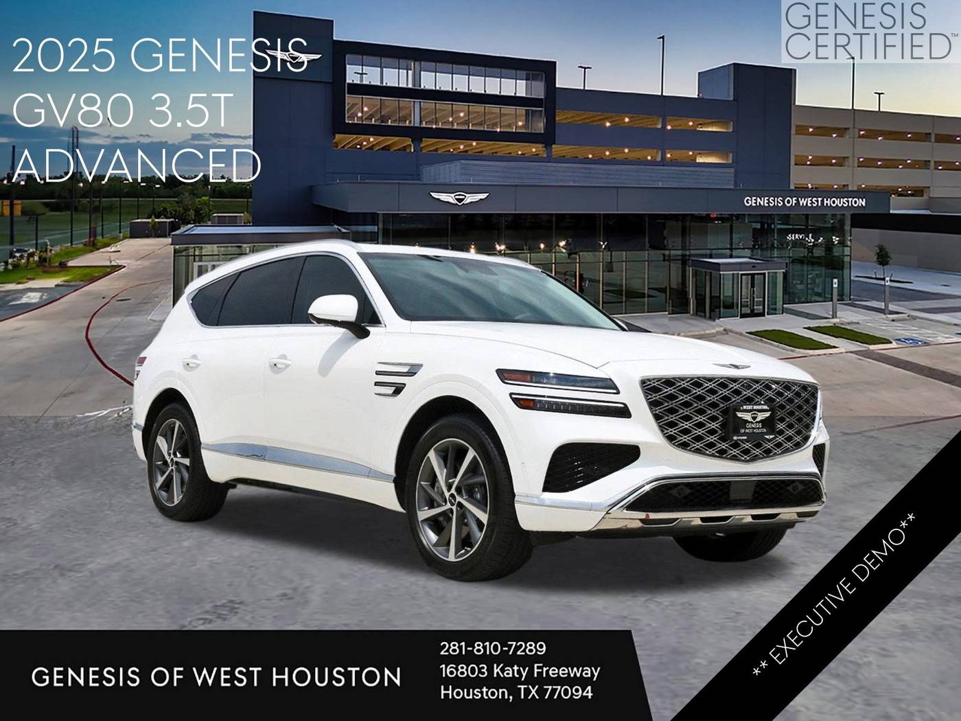 2025 Genesis GV80 3.5T Advanced — SUV — 8,281 mi — Houston, TX