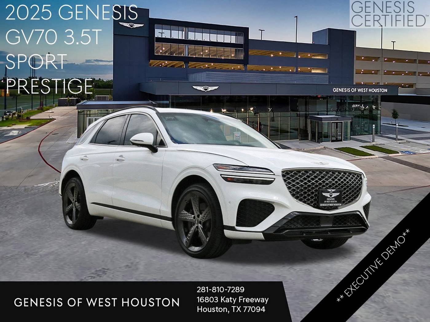 2025 Genesis GV70 3.5T Sport — SUV — 5,296 mi — Houston, TX