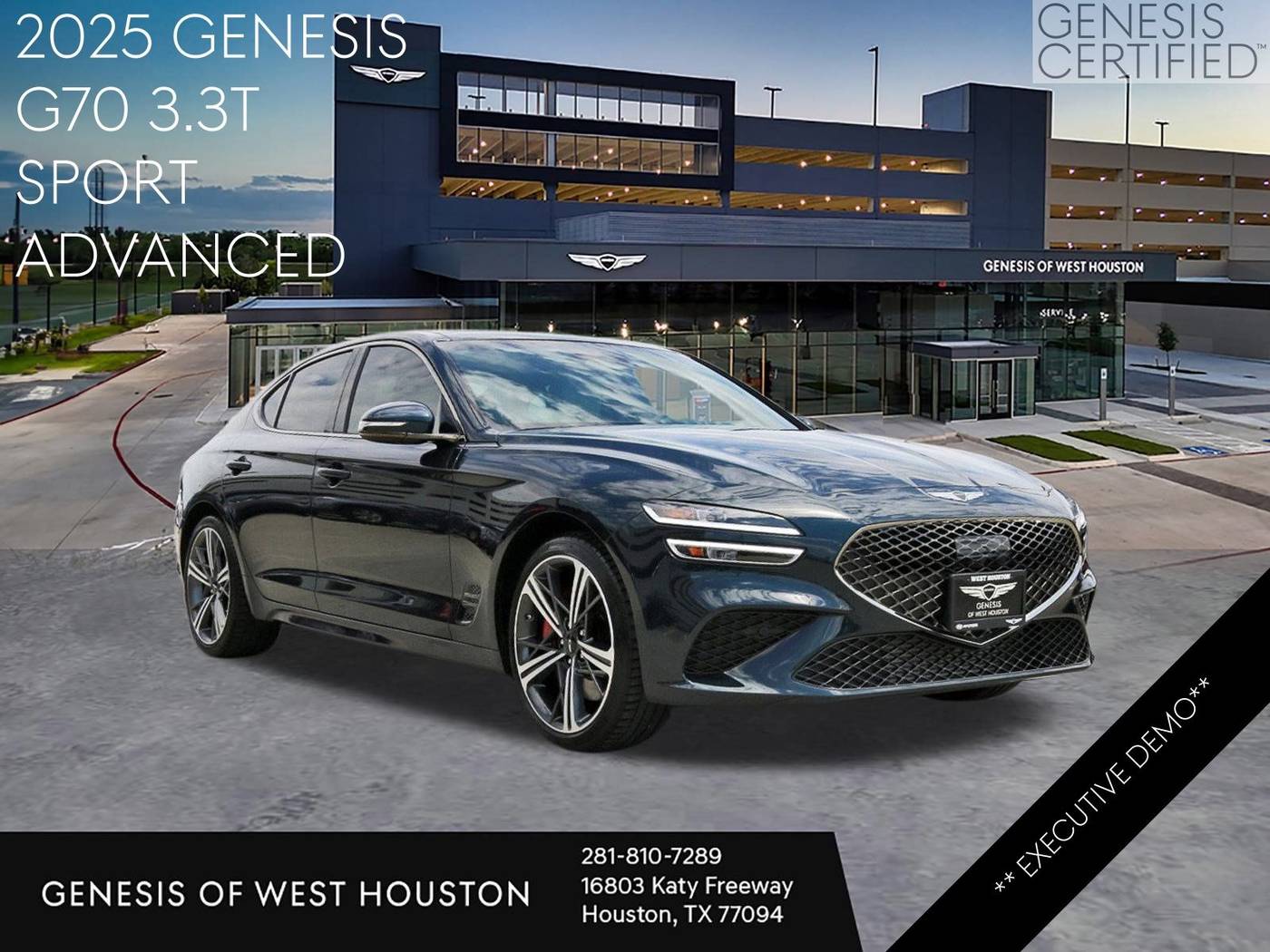 2025 Genesis G70 3.3T Sport Advanced — Sedan — 7,156 mi — Houston, TX