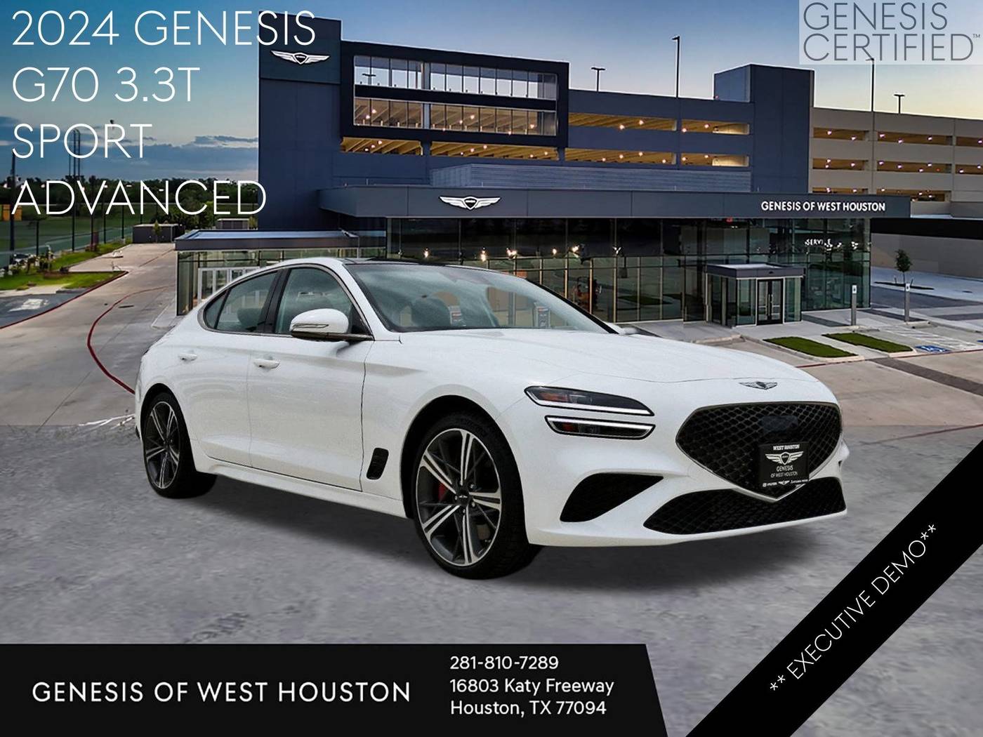 2024 Genesis G70 3.3T Sport Advanced — Sedan — 6,850 mi — Houston, TX