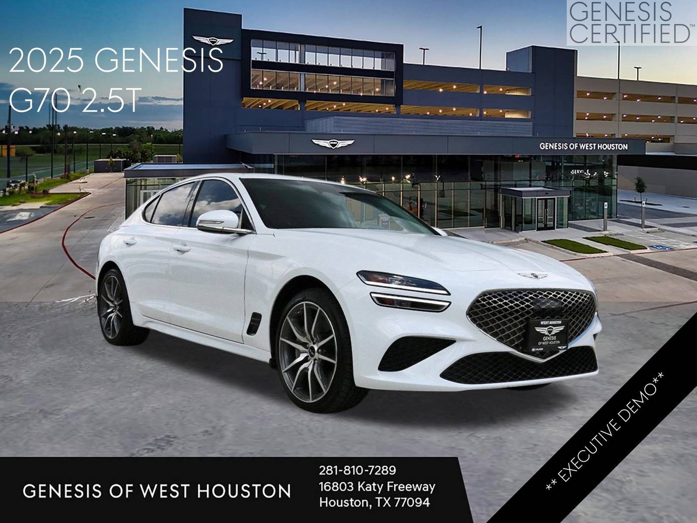 2025 Genesis G70 2.5T — Sedan — 6,771 mi — Houston, TX