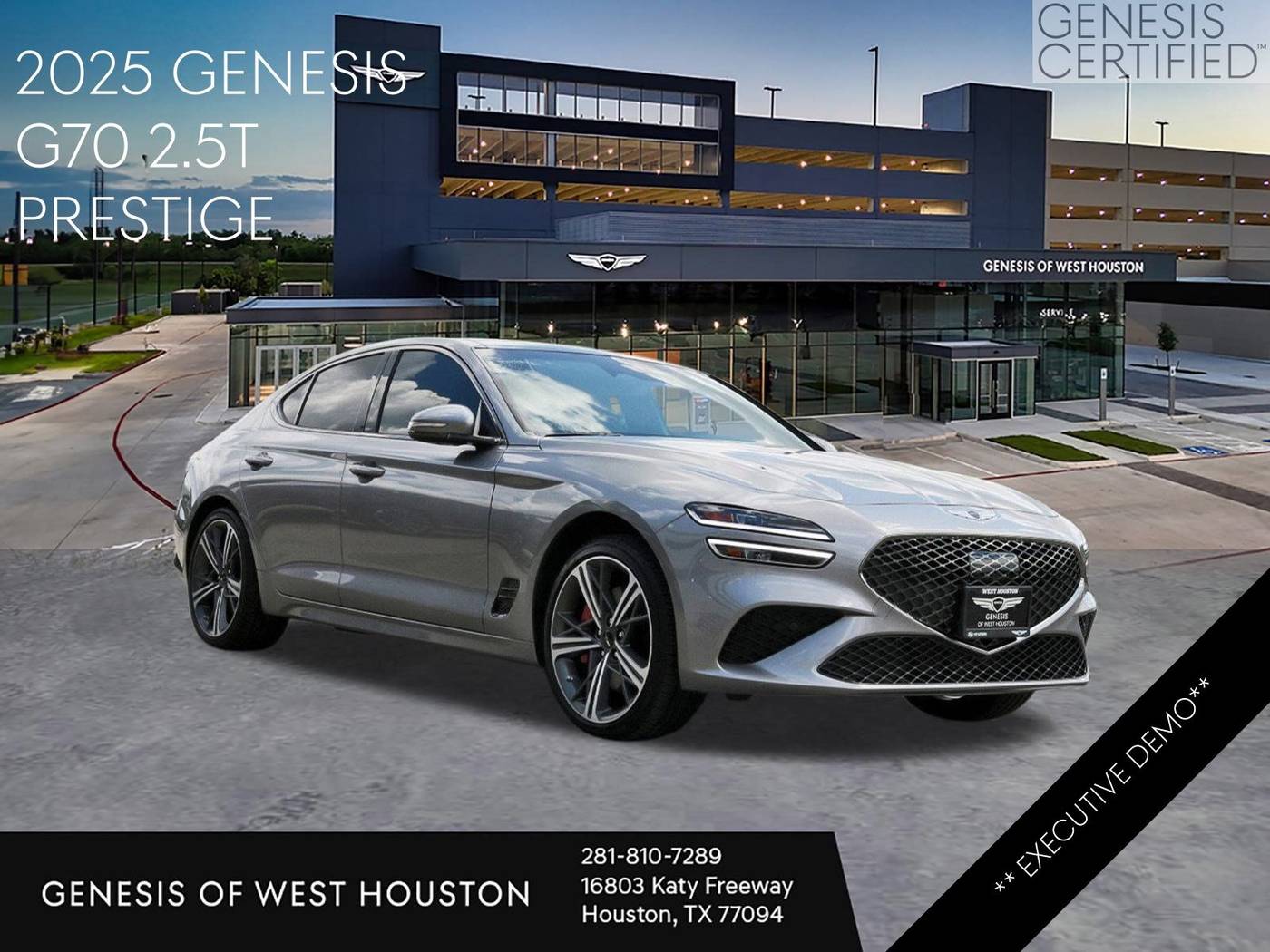 2025 Genesis G70 2.5T — Sedan — 6,280 mi — Houston, TX