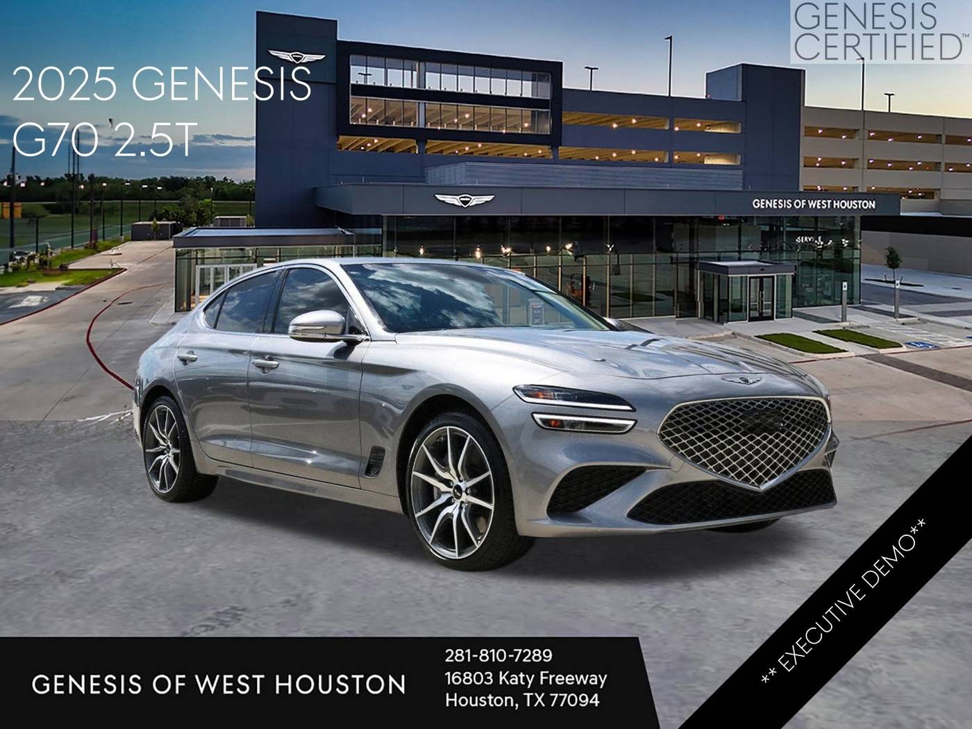 2025 Genesis G70 2.5T — Sedan — 8,099 mi — Houston, TX