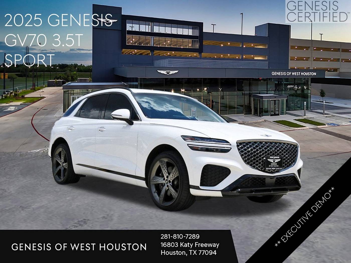 2025 Genesis GV70 3.5T Sport — SUV — 7,105 mi — Houston, TX