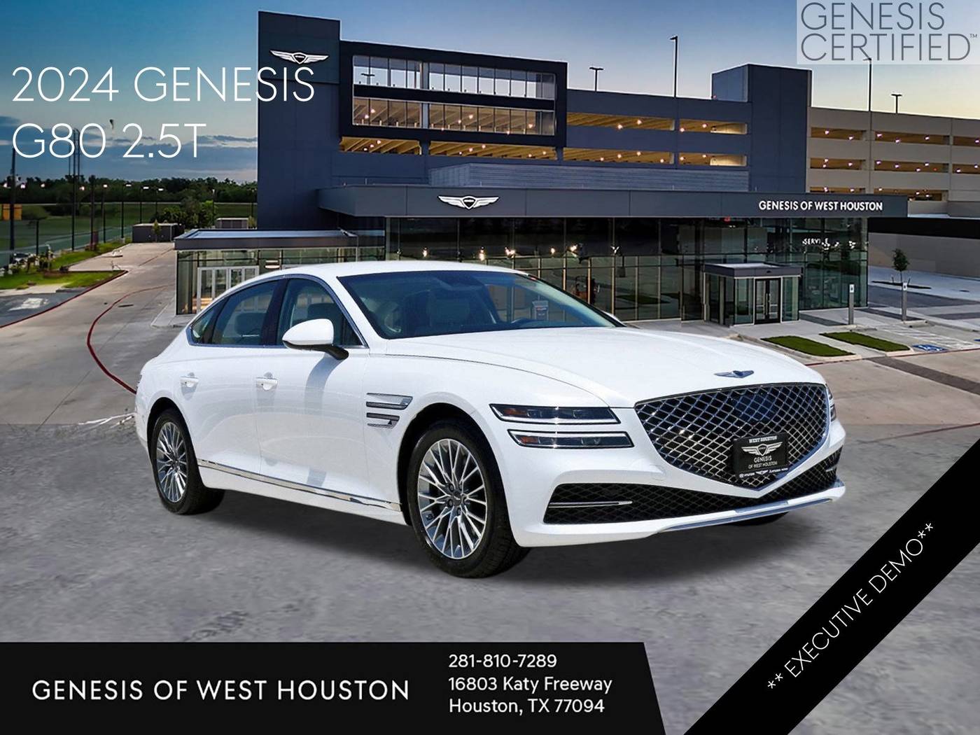 2024 Genesis G80 2.5T — Sedan — 8,298 mi — Houston, TX