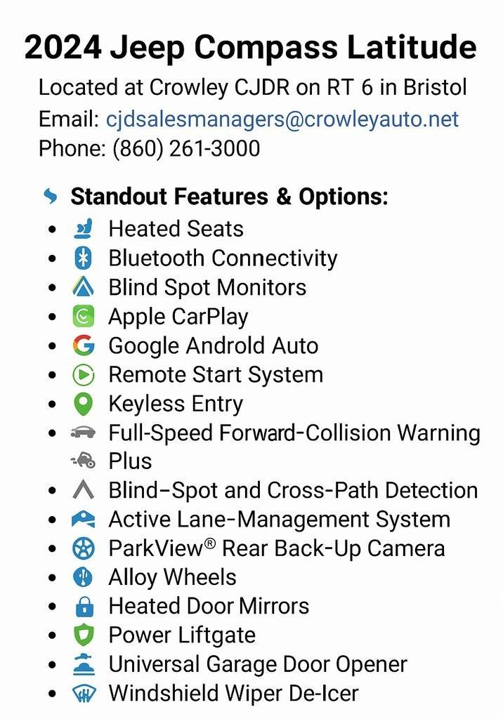 2024 Jeep Compass Latitude — SUV — 9,971 mi — Bristol, CT