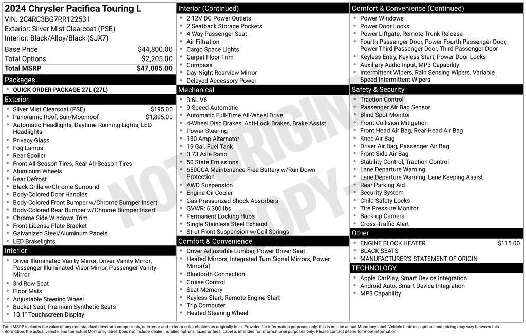 2024 Chrysler Pacifica Touring L — Minivan — 26,602 mi — Loveland, CO