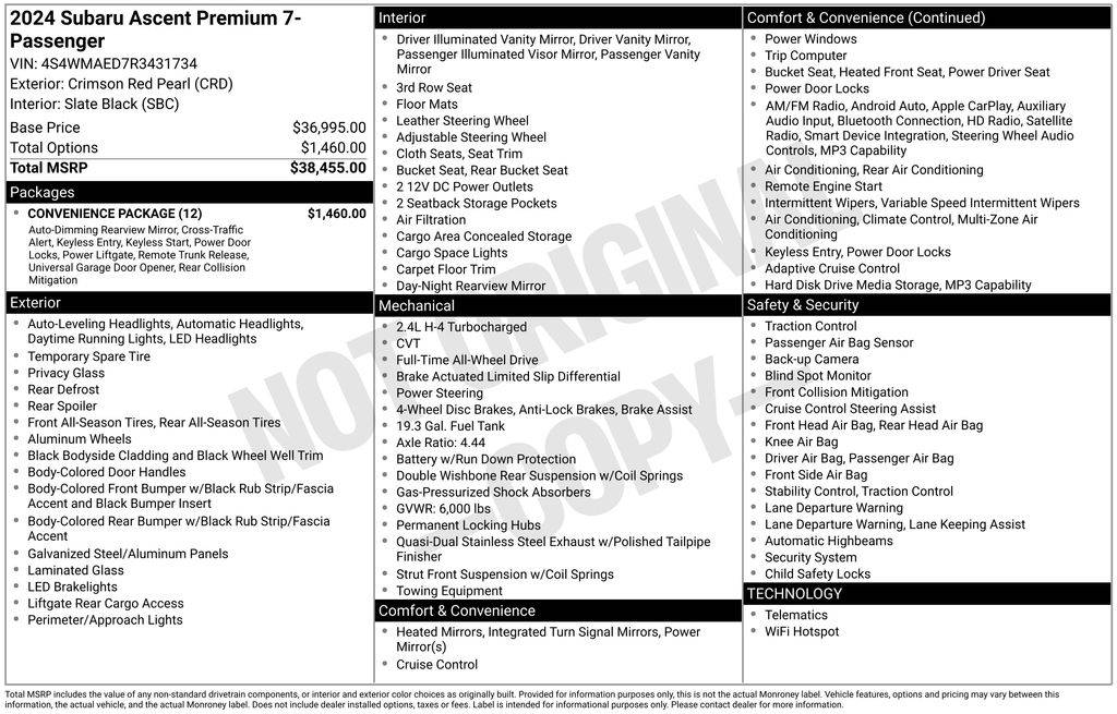 2024 Subaru Ascent Premium — SUV — 13,914 mi — Loveland, CO