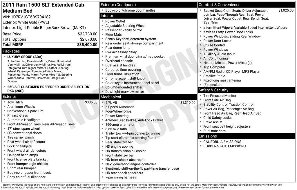2011 Ram 1500 SLT — Pickup Truck — 129,560 mi — Loveland, CO