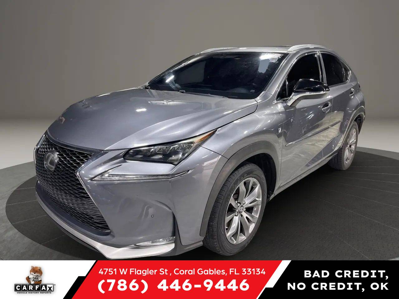 2016 Lexus NX NX 200t F Sport — SUV — 118,801 mi — Coral Gables, FL