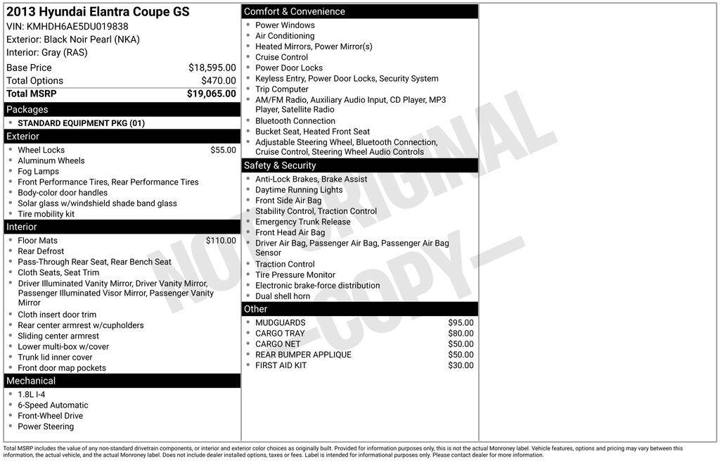 2013 Hyundai Elantra GS — Coupe — 123,702 mi — Olympia, WA
