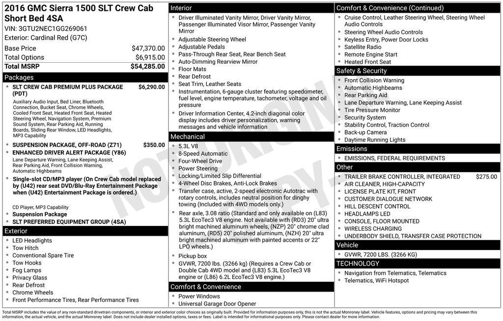 2016 GMC Sierra 1500 SLT — Pickup Truck — 112,892 mi — Olympia, WA