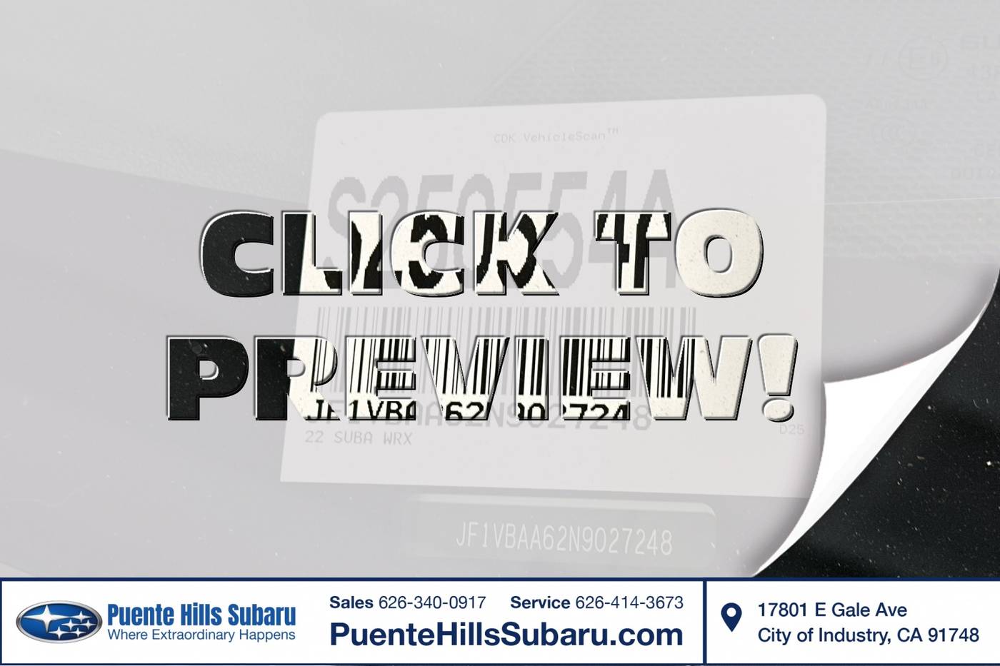 2022 Subaru WRX Standard — Sedan — 24,724 mi — City of Industry, CA