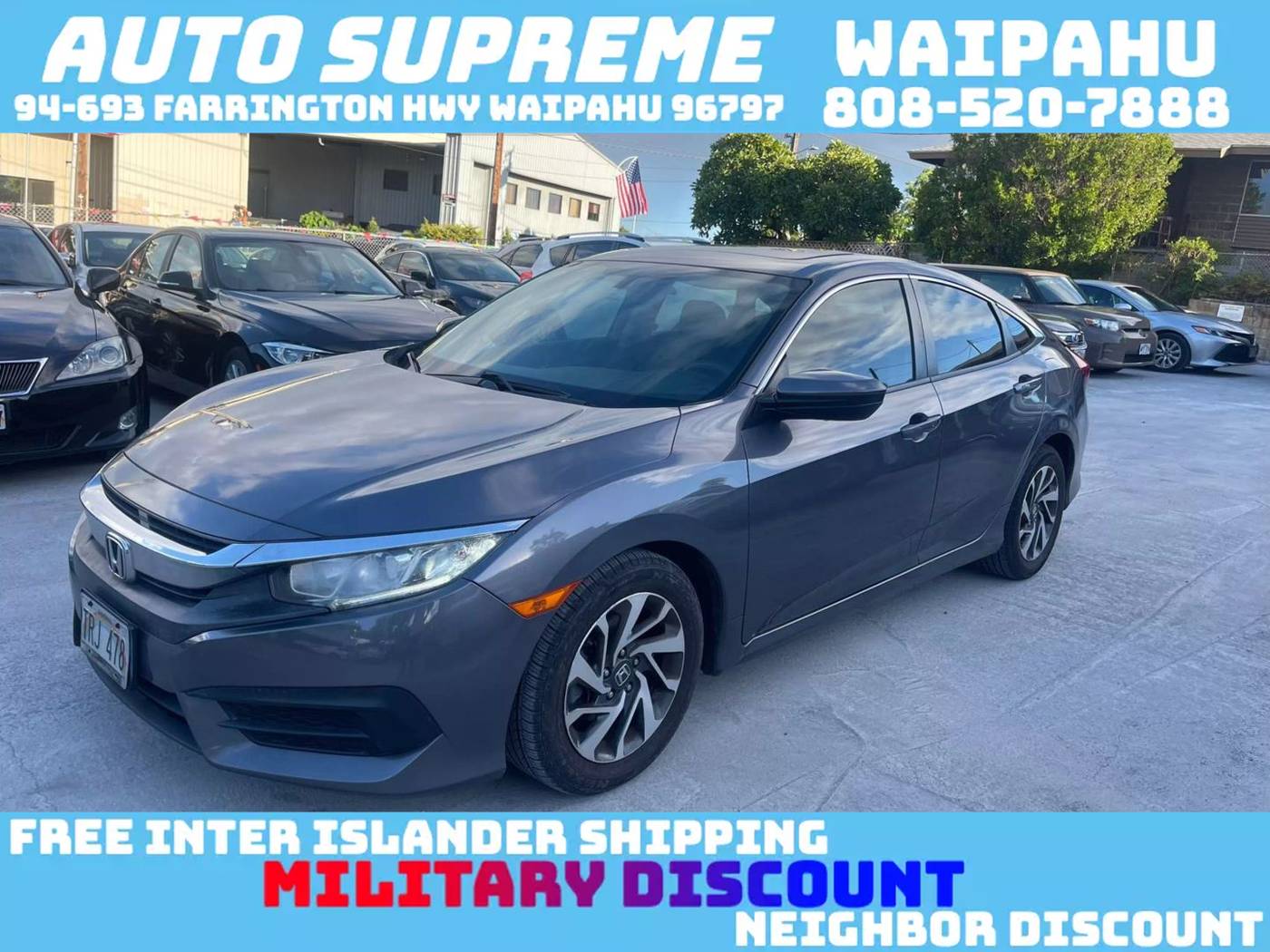2018 Honda Civic EX — Sedan — 68,123 mi — Waipahu, HI