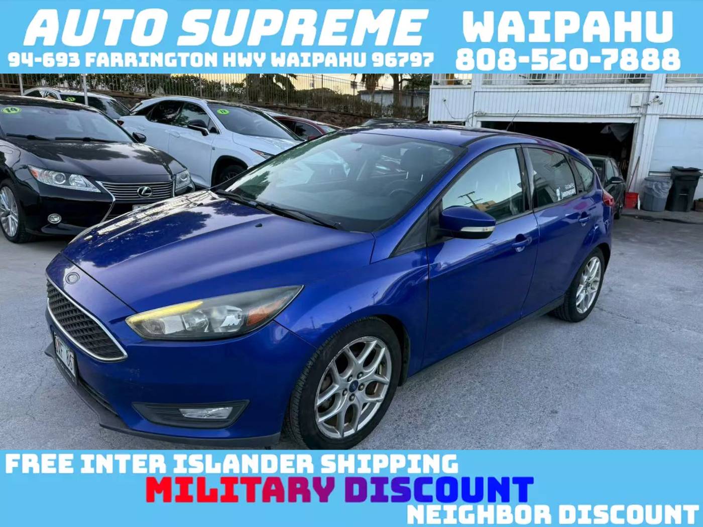 2015 Ford Focus SE — Hatchback — 99,000 mi — Waipahu, HI