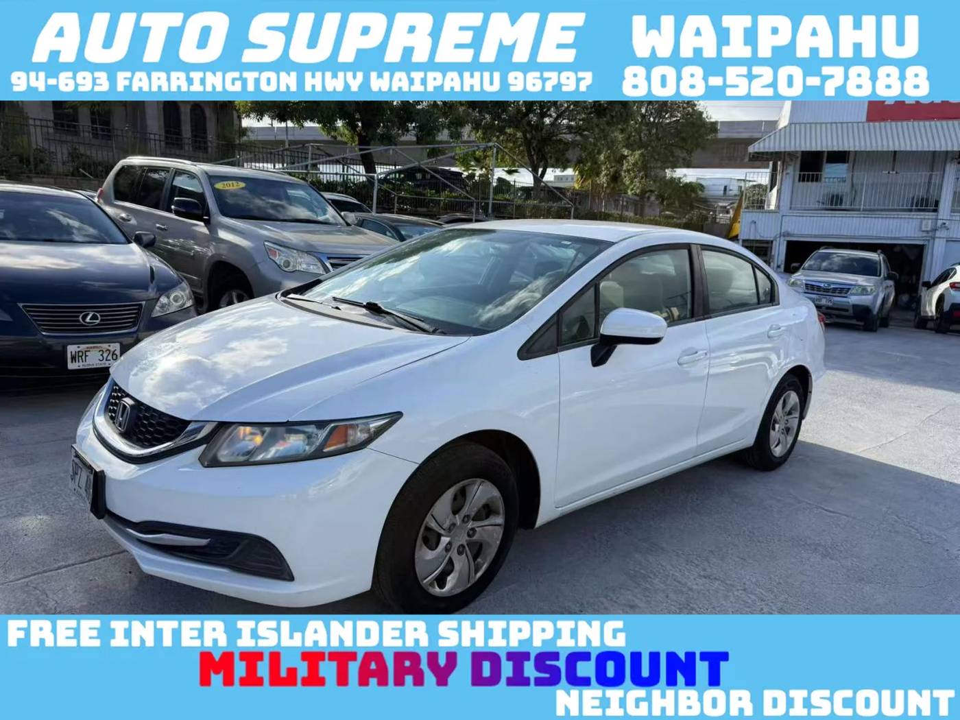 2015 Honda Civic LX — Sedan — 109,000 mi — Waipahu, HI