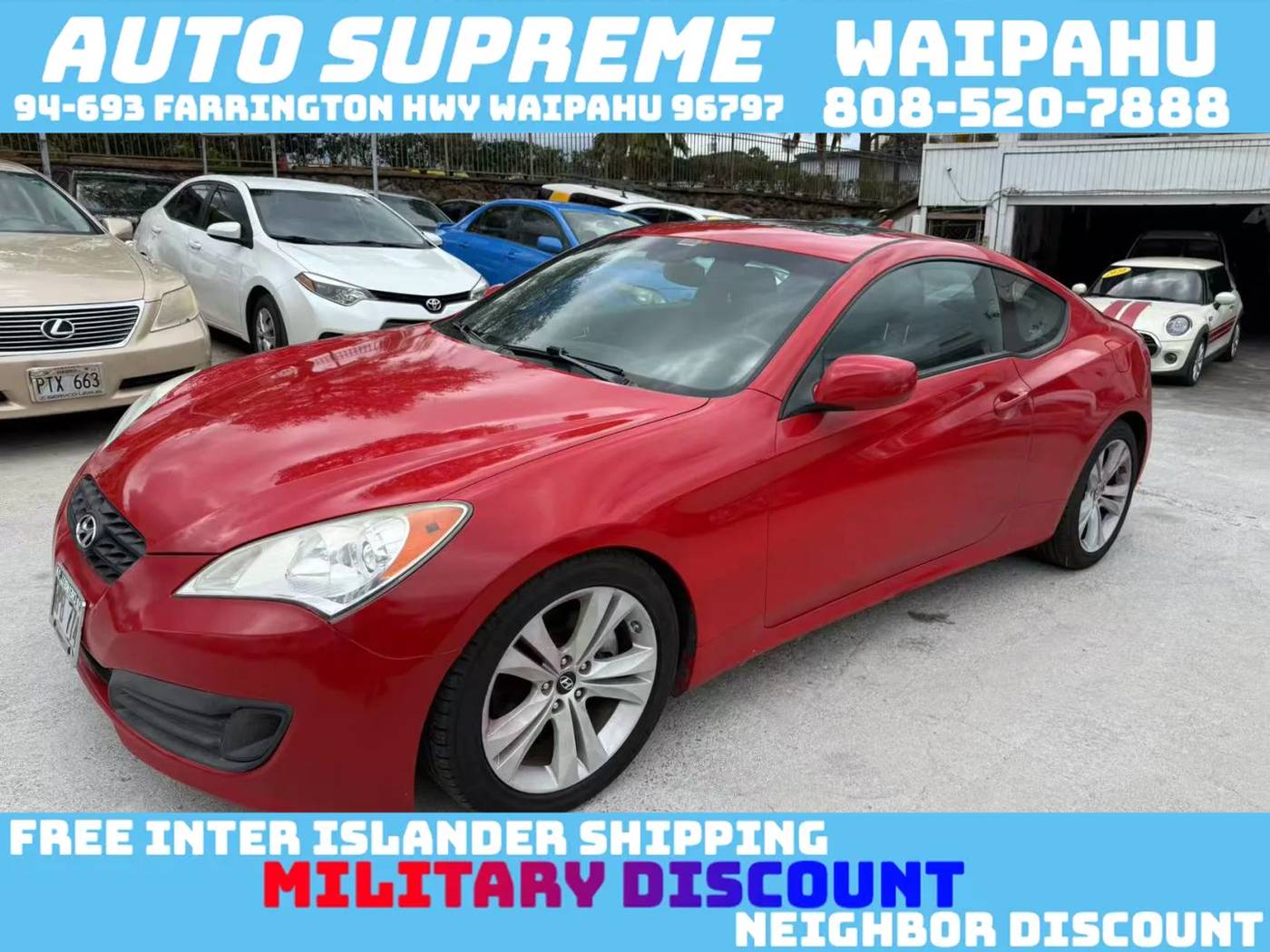 2011 Hyundai Genesis Coupe 2.0T Premium — Coupe — 49,000 mi — Waipahu, HI