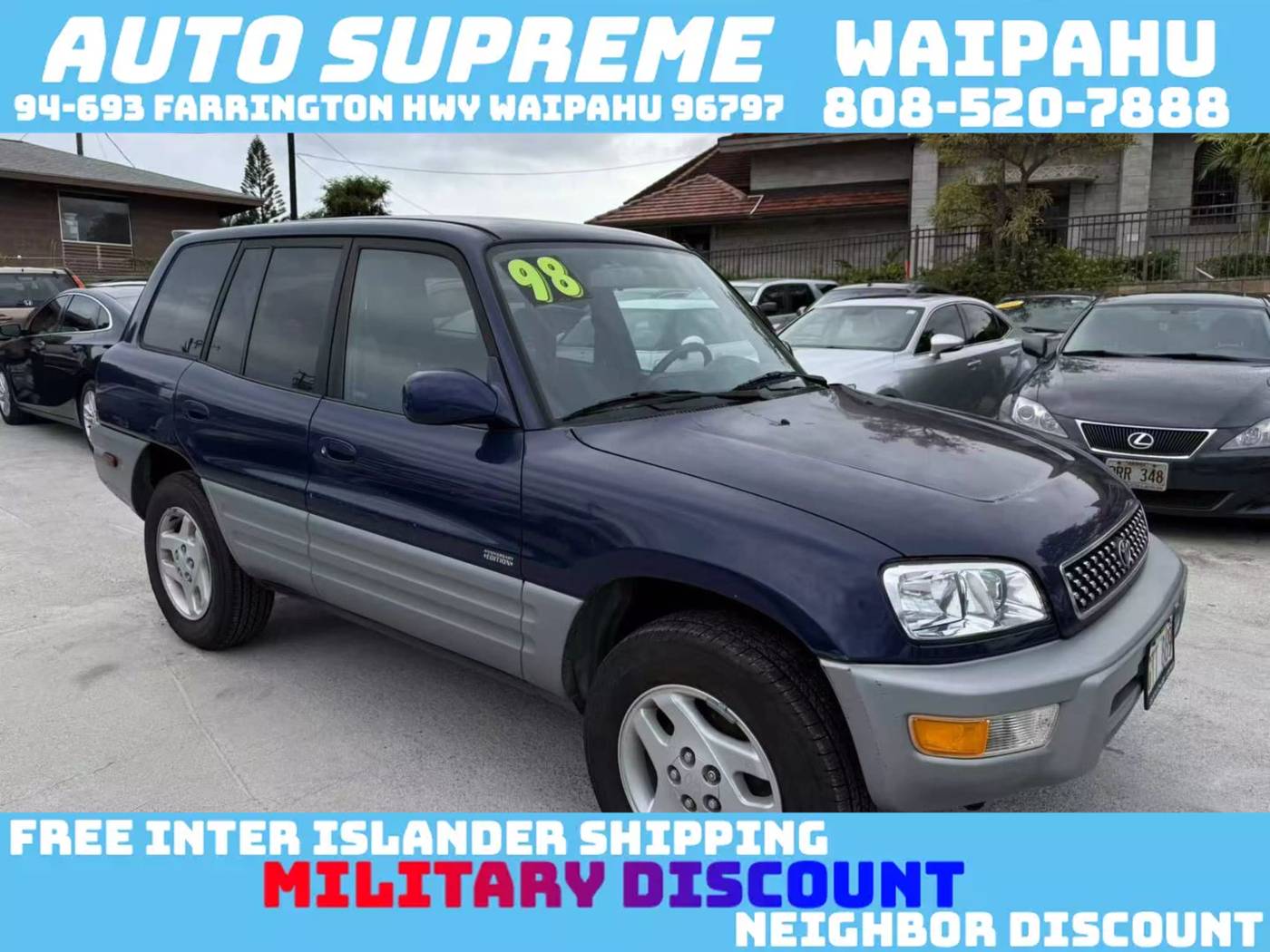 1998 Toyota RAV4 Base — SUV — 124,105 mi — Waipahu, HI