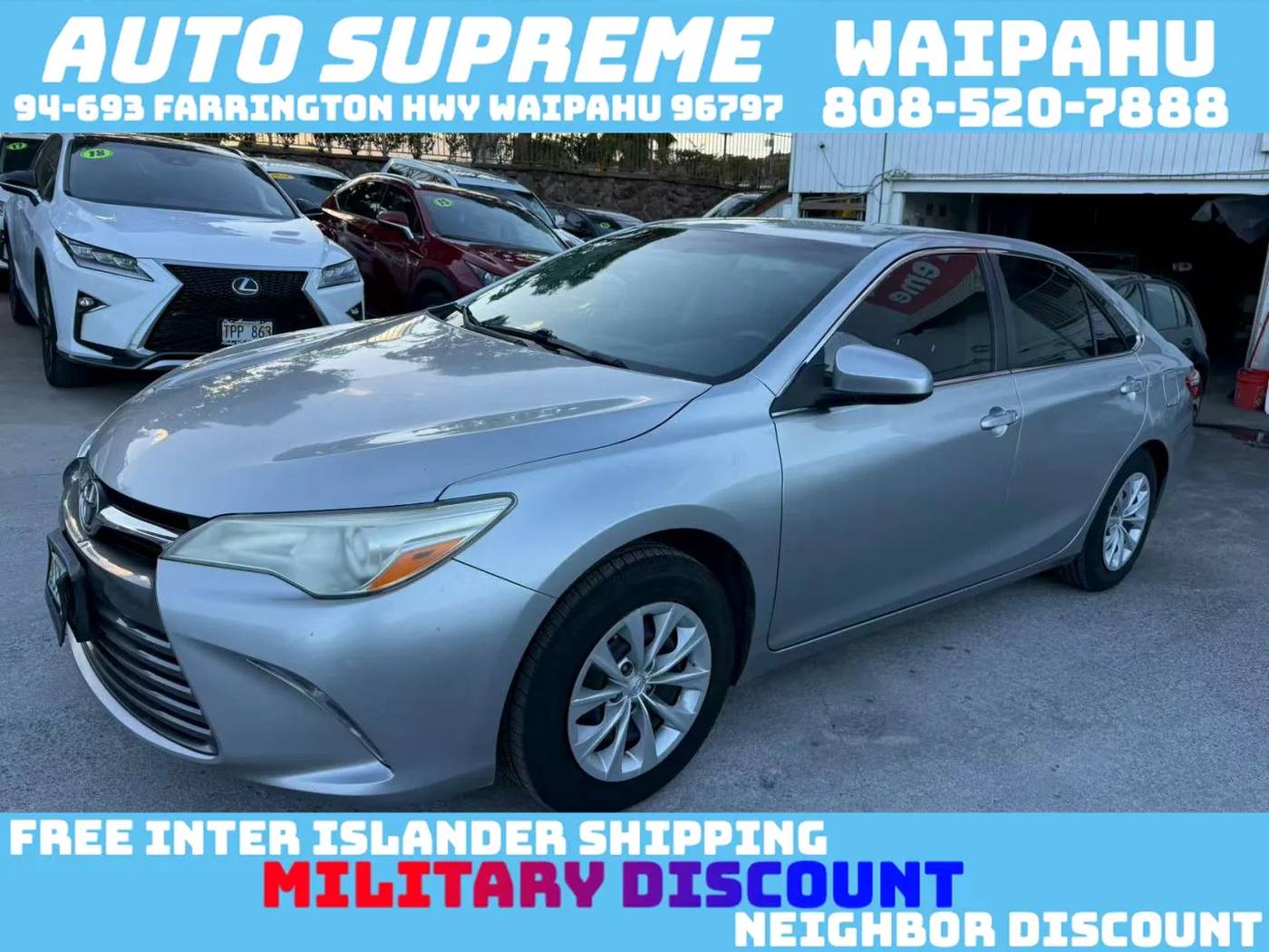 2016 Toyota Camry LE — Sedan — 83,176 mi — Waipahu, HI