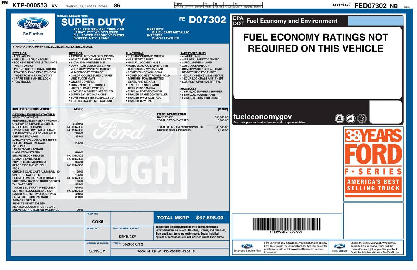 2015 Ford Super Duty F-350 Lariat — Pickup Truck — 103,691 mi — Aransas Pass, TX