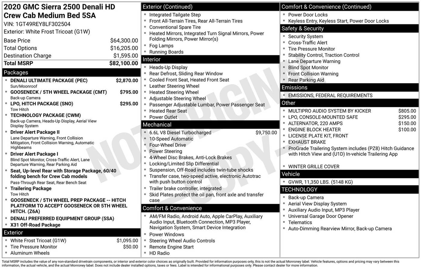2020 GMC Sierra 2500HD Denali — Pickup Truck — 81,000 mi — Aransas Pass, TX