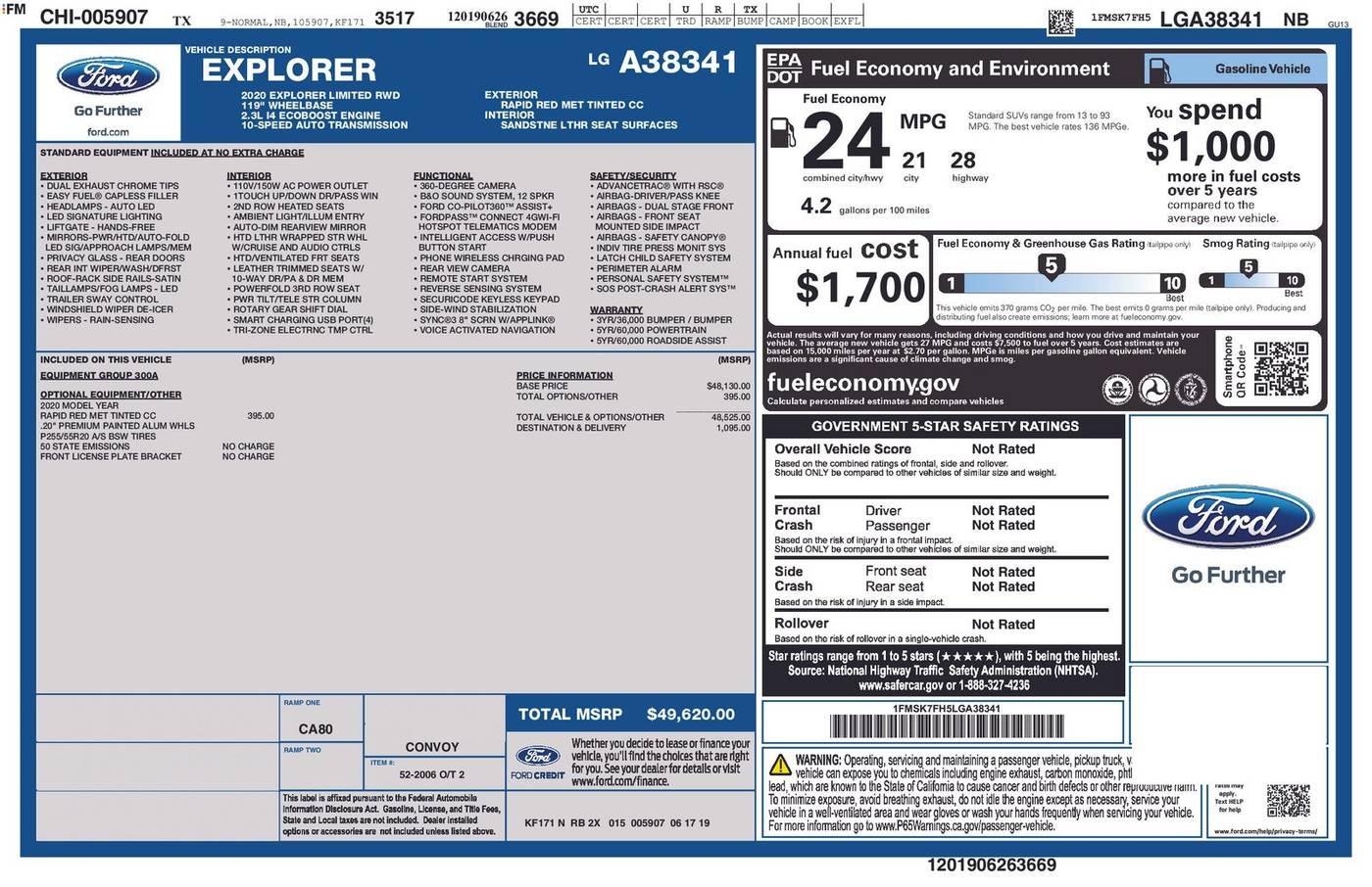 2020 Ford Explorer Limited — SUV — 62,692 mi — Aransas Pass, TX