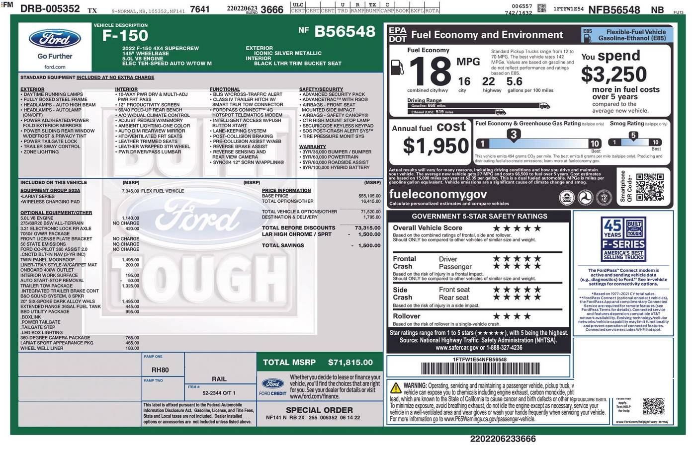 2022 Ford F-150 Lariat — Pickup Truck — 48,060 mi — Aransas Pass, TX