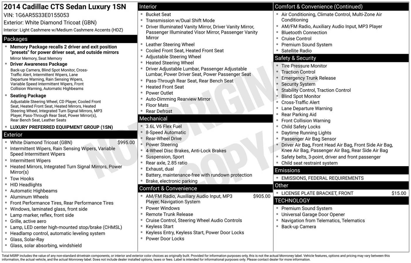 2014 Cadillac CTS Luxury — Sedan — 125,000 mi — Aransas Pass, TX
