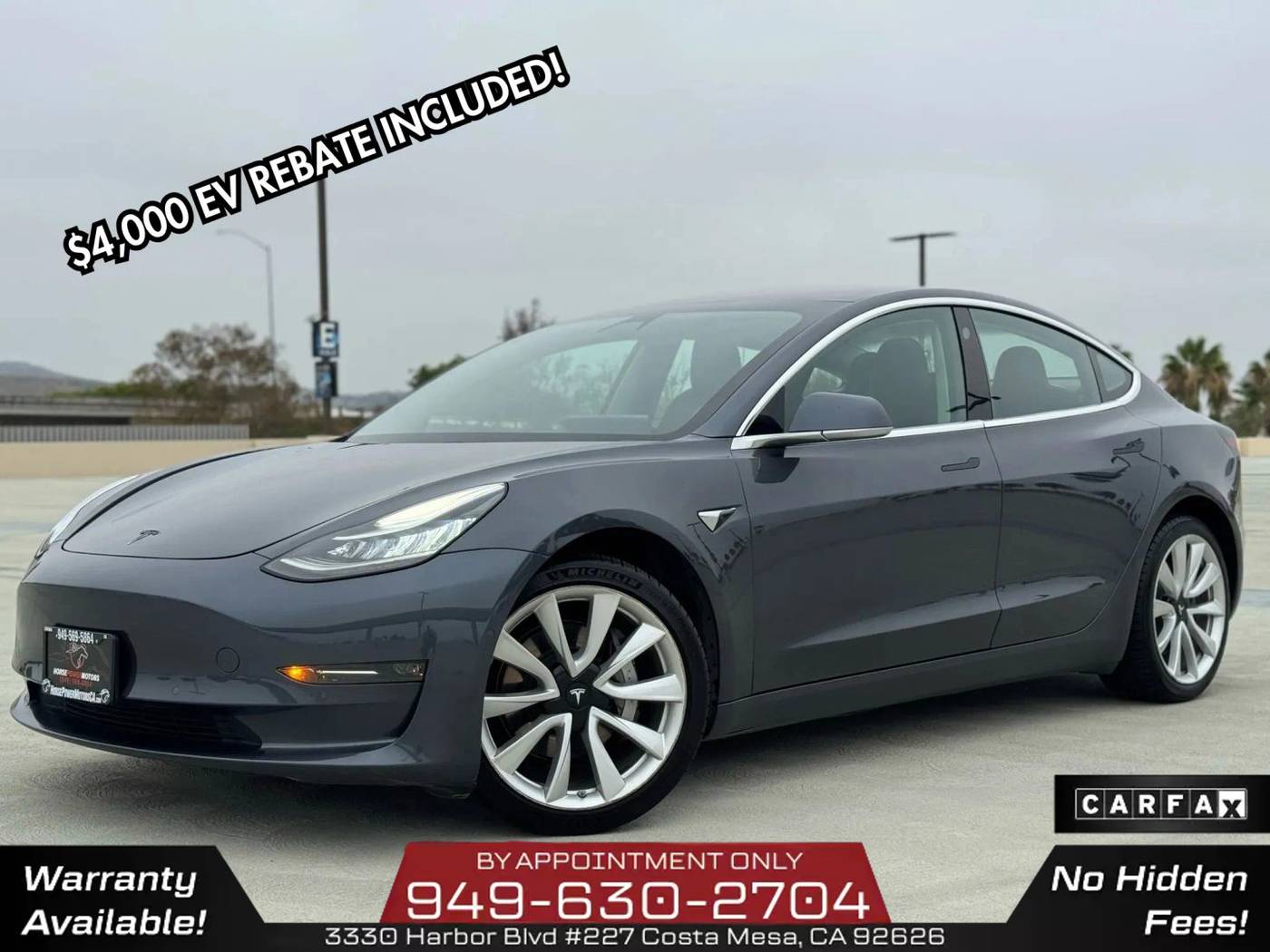 2018 Tesla Model 3 Long Range — Sedan — 91,206 mi — Costa Mesa, CA