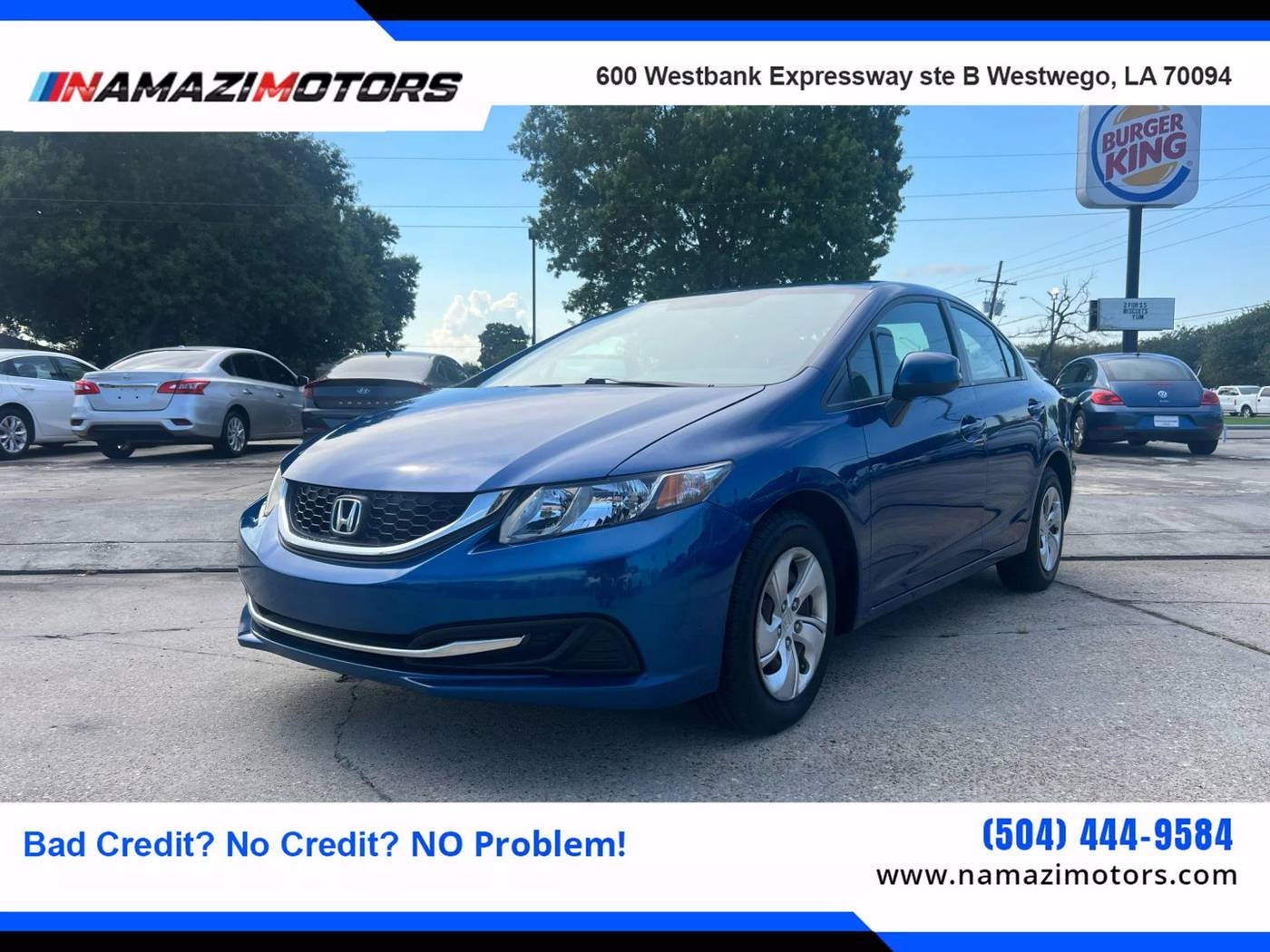 2013 Honda Civic LX — Sedan — 70,585 mi — Westwego, LA