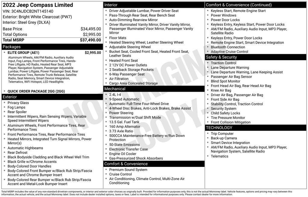 2022 Jeep Compass Limited — SUV — 136,949 mi — Daphne, AL