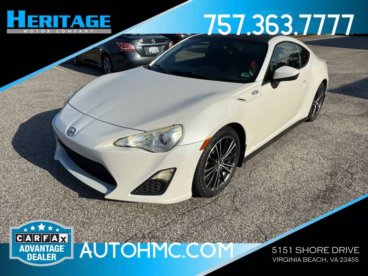 2013 Scion FR-S Base — Coupe — 73,820 mi — Virginia Beach, VA