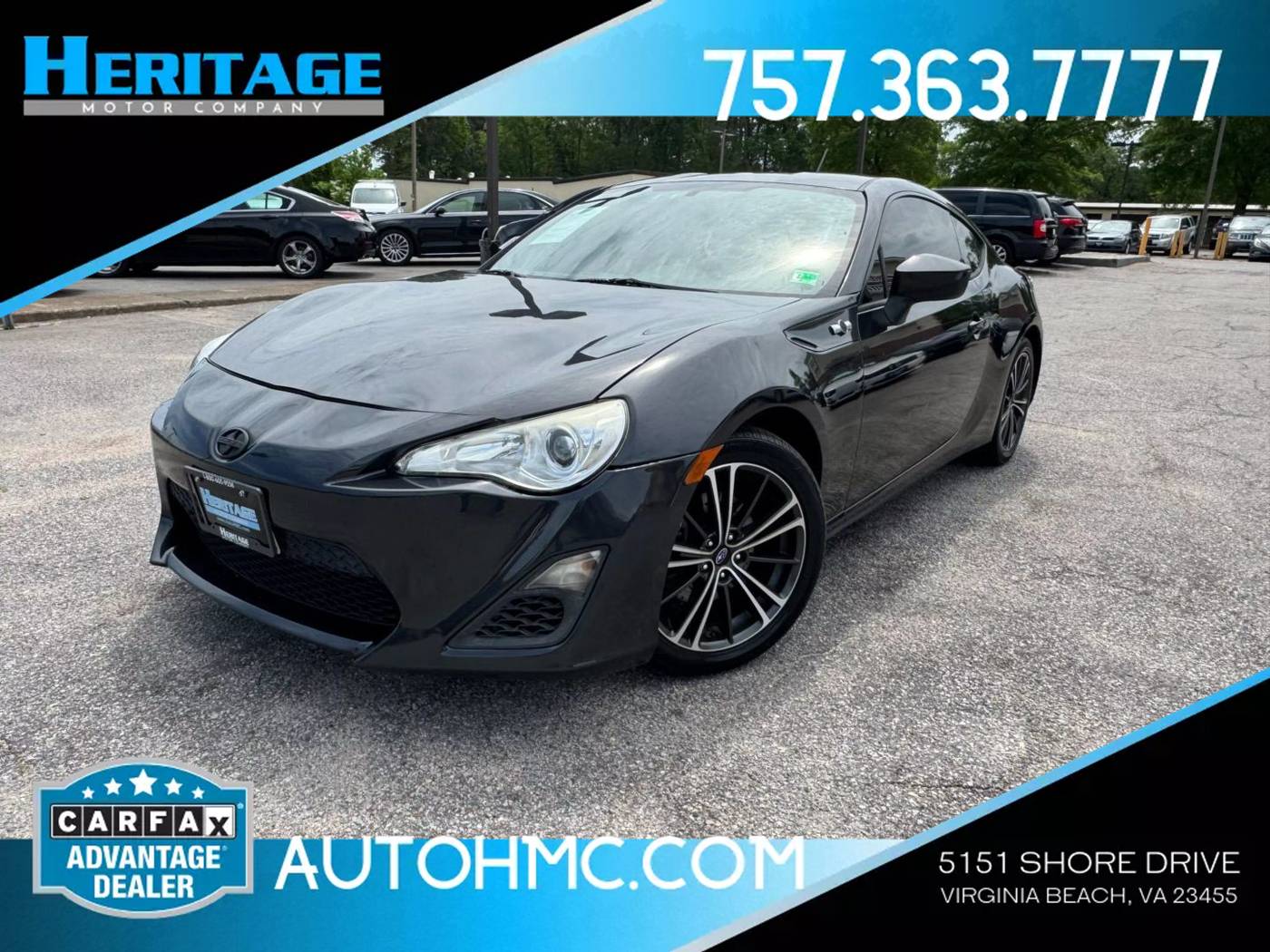 2013 Scion FR-S Base — Coupe — 89,324 mi — Virginia Beach, VA