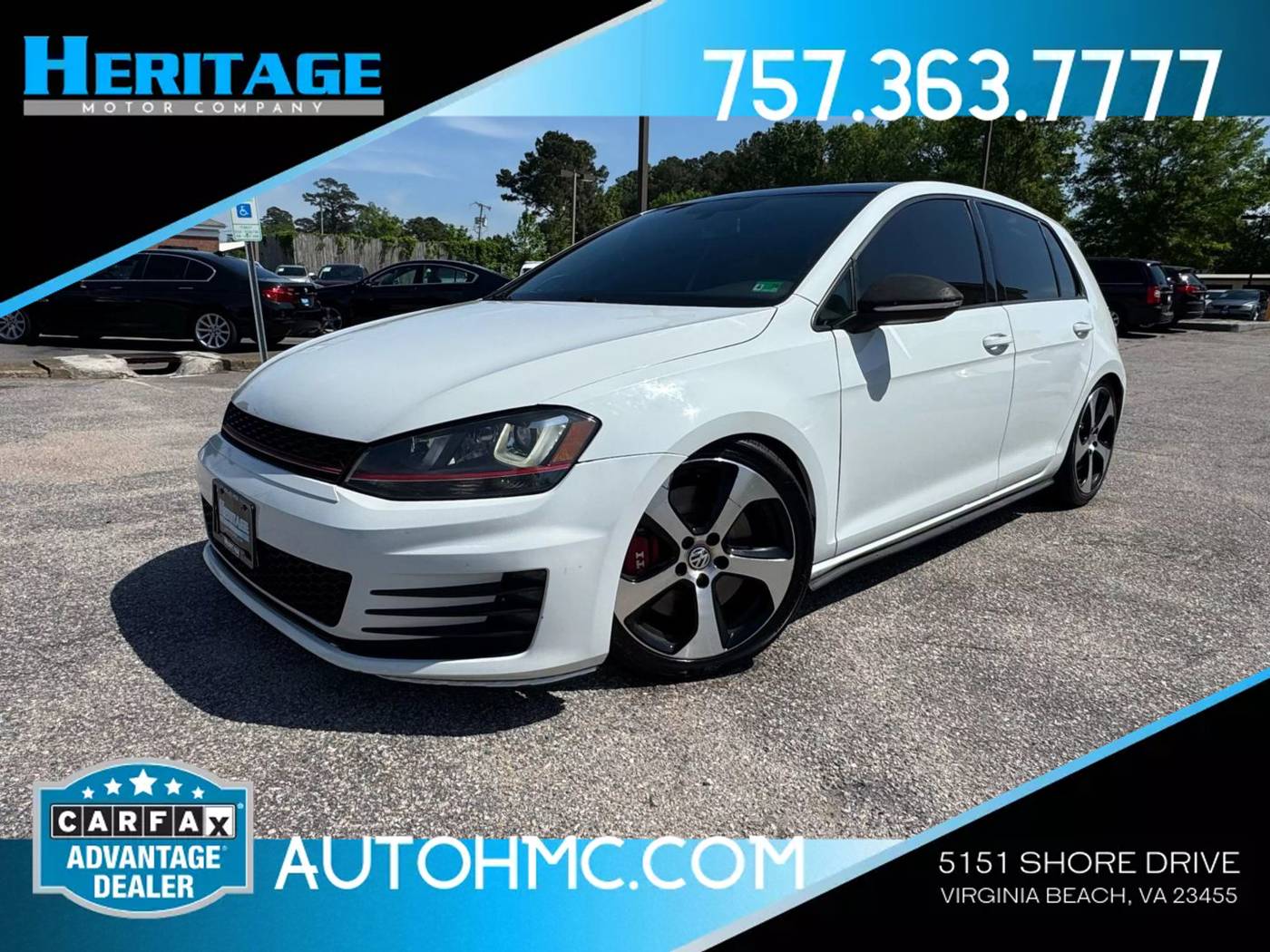 2016 Volkswagen Golf GTI Autobahn — Hatchback — 87,872 mi — Virginia Beach, VA