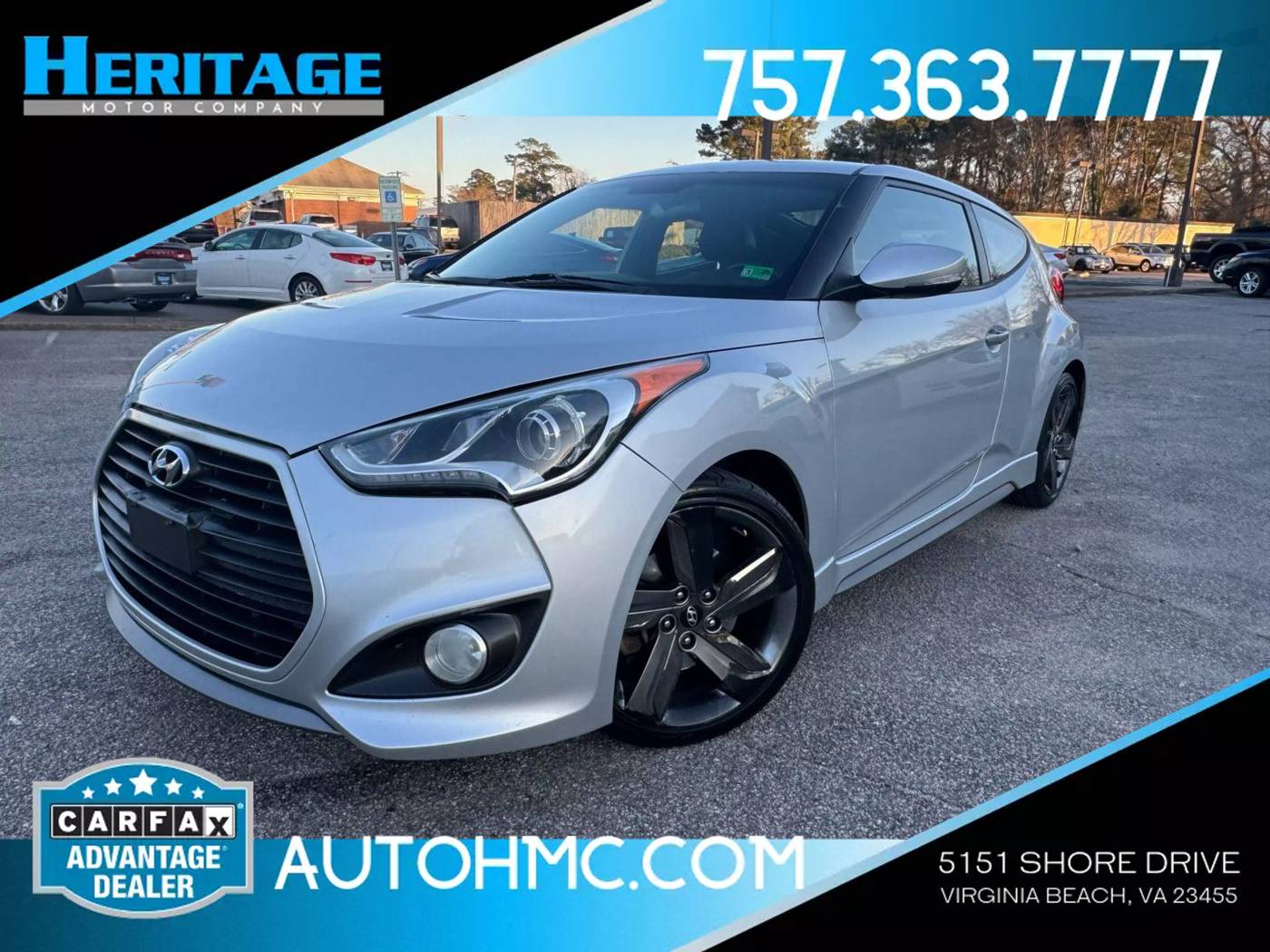 2014 Hyundai Veloster Turbo — Hatchback — 83,515 mi — Virginia Beach, VA