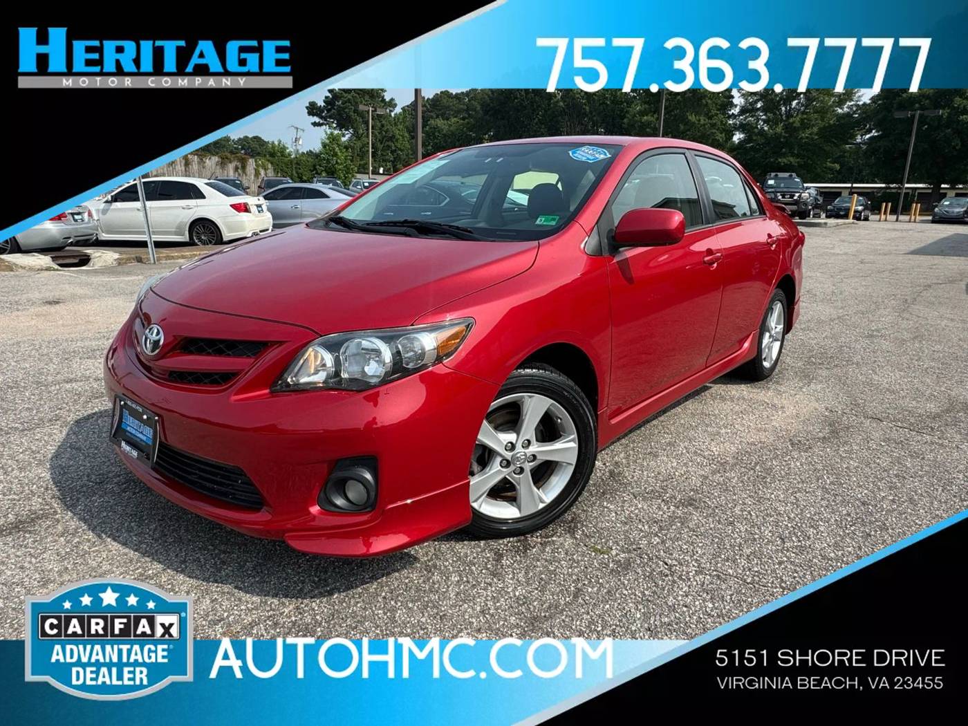 2013 Toyota Corolla S — Sedan — 72,719 mi — Virginia Beach, VA