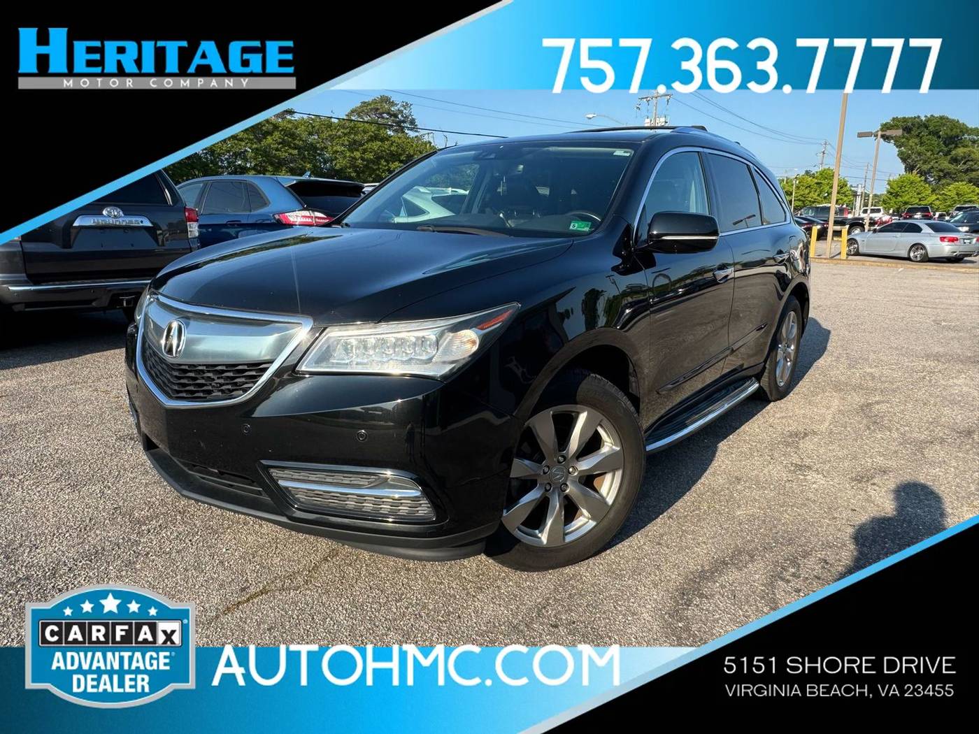 2016 Acura MDX Advance Package — SUV — 72,977 mi — Virginia Beach, VA