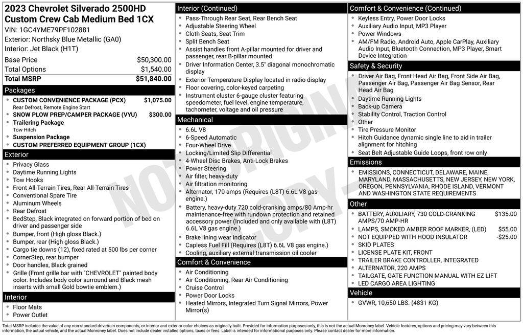 2023 Chevrolet Silverado 2500HD Custom — Pickup Truck — 52,027 mi — Framingham, MA