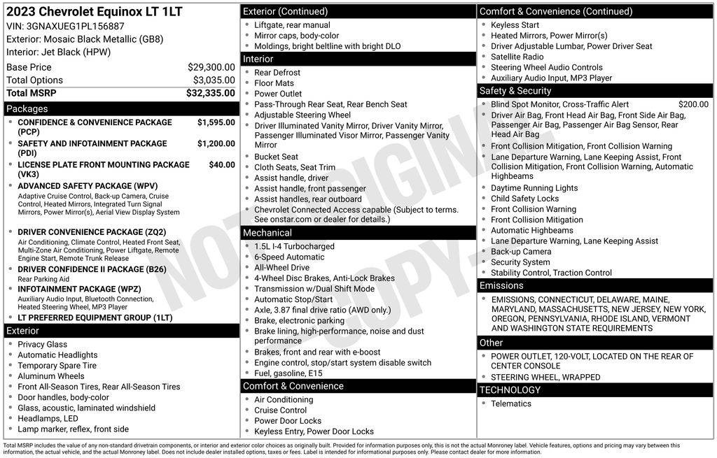 2023 Chevrolet Equinox LT — SUV — 36,483 mi — Framingham, MA