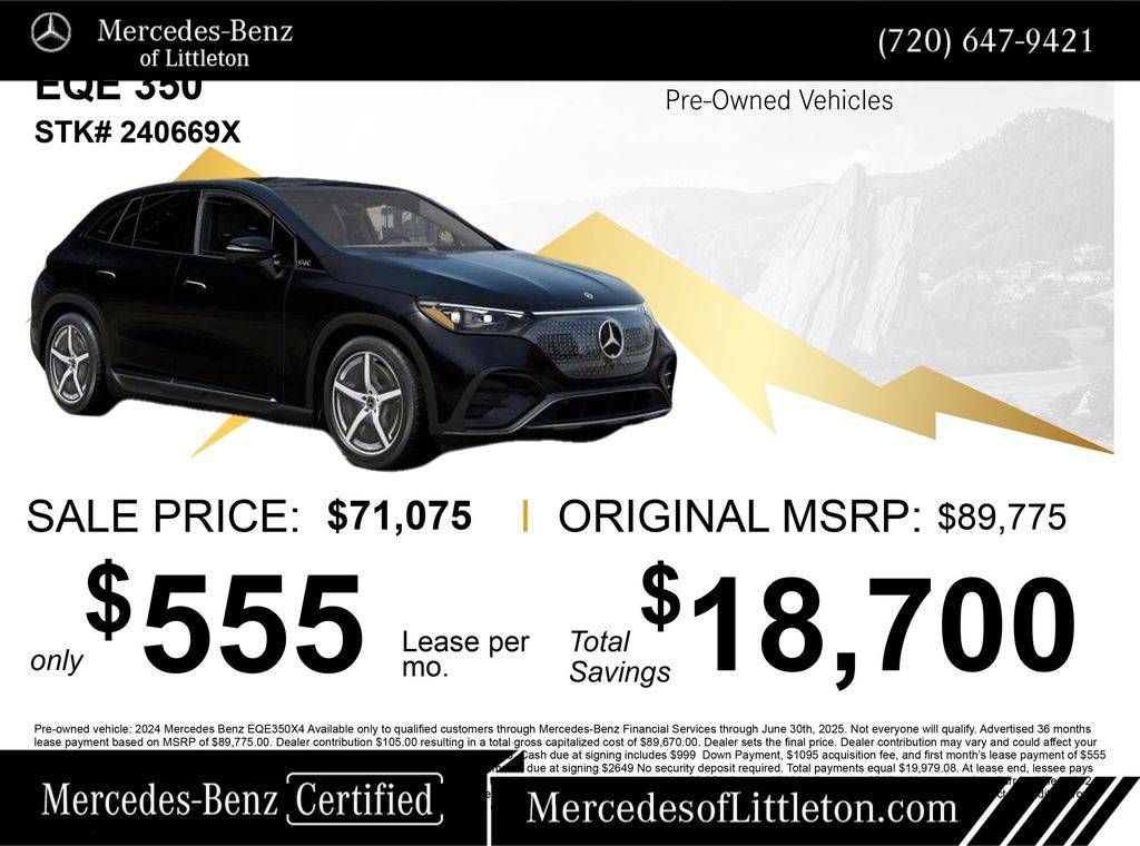 2024 Mercedes-Benz EQE SUV EQE 350 — SUV — 4,892 mi — Littleton, CO