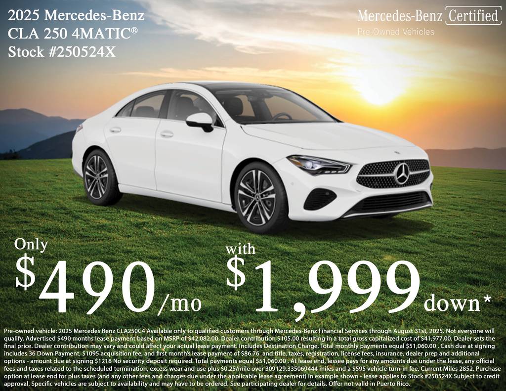 2025 Mercedes-Benz CLA CLA 250 — Sedan — 3,193 mi — Littleton, CO