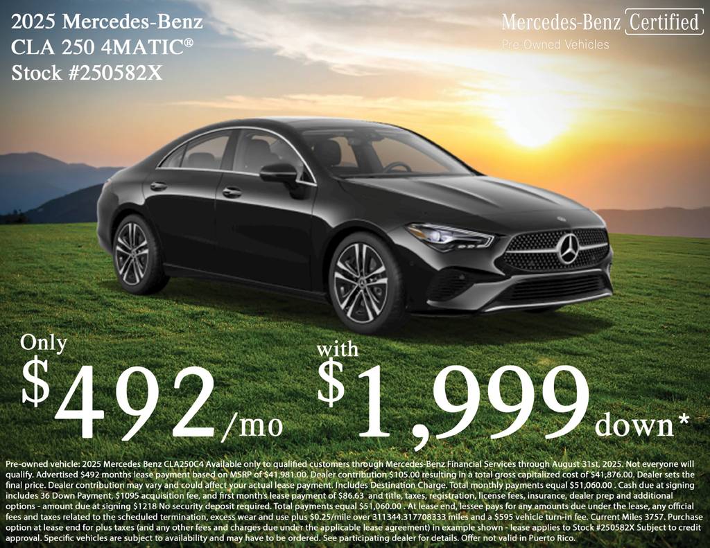 2025 Mercedes-Benz CLA CLA 250 — Sedan — 3,757 mi — Littleton, CO