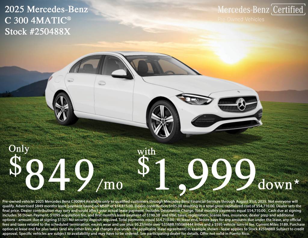 2025 Mercedes-Benz C-Class C 300 — Sedan — 3,189 mi — Littleton, CO