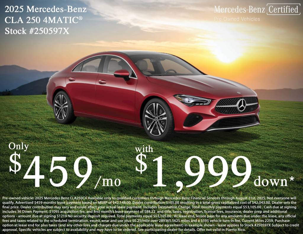 2025 Mercedes-Benz CLA CLA 250 — Sedan — 2,259 mi — Littleton, CO