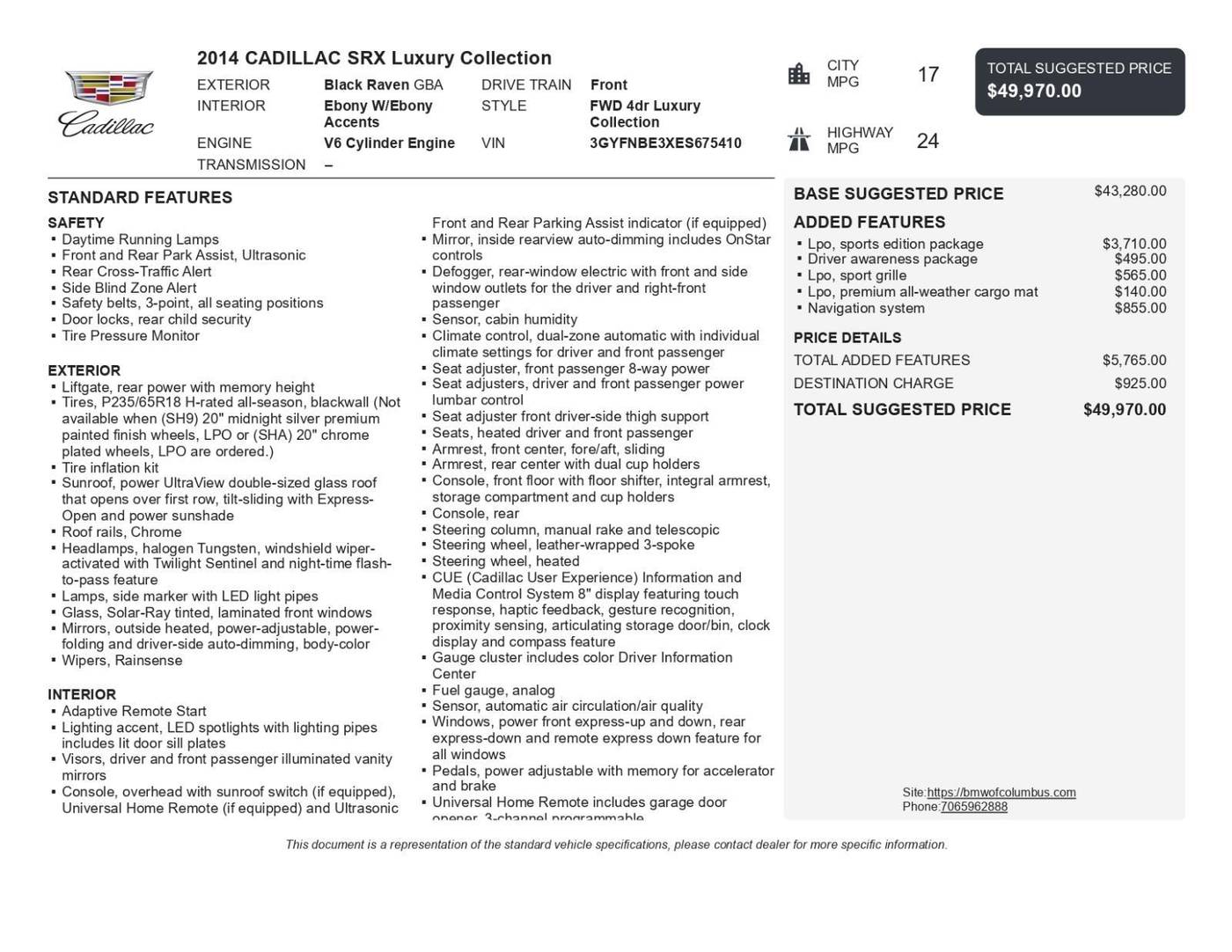 2014 Cadillac SRX Luxury Collection — SUV — 79,339 mi — Columbus, GA