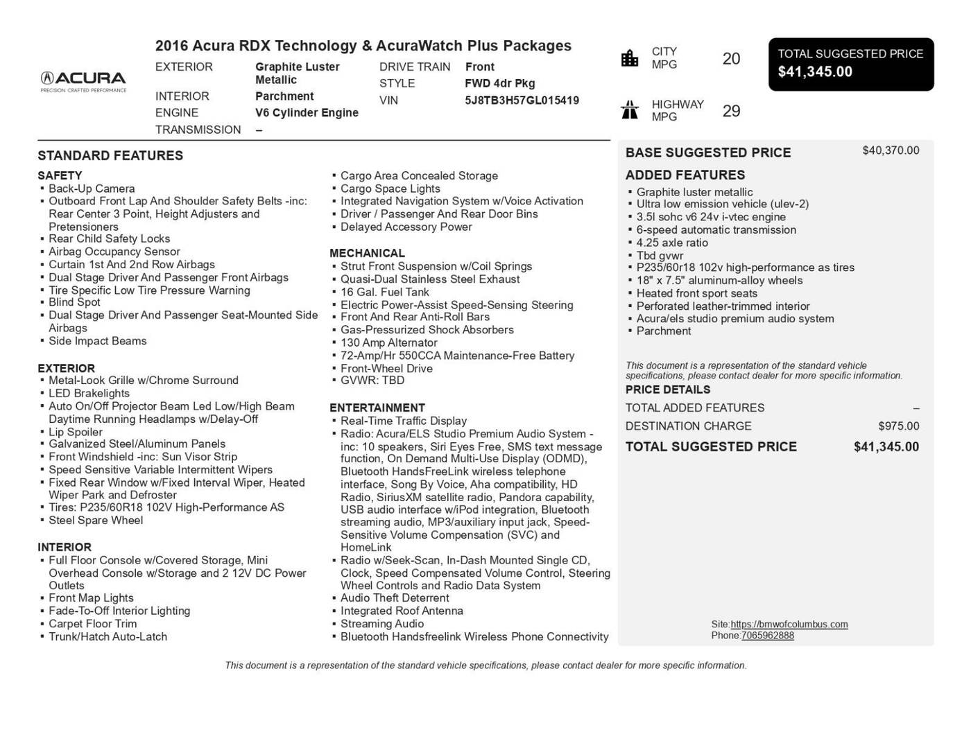 2016 Acura RDX Technology Package with AcuraWatch Plus — SUV — 130,000 mi — Columbus, GA