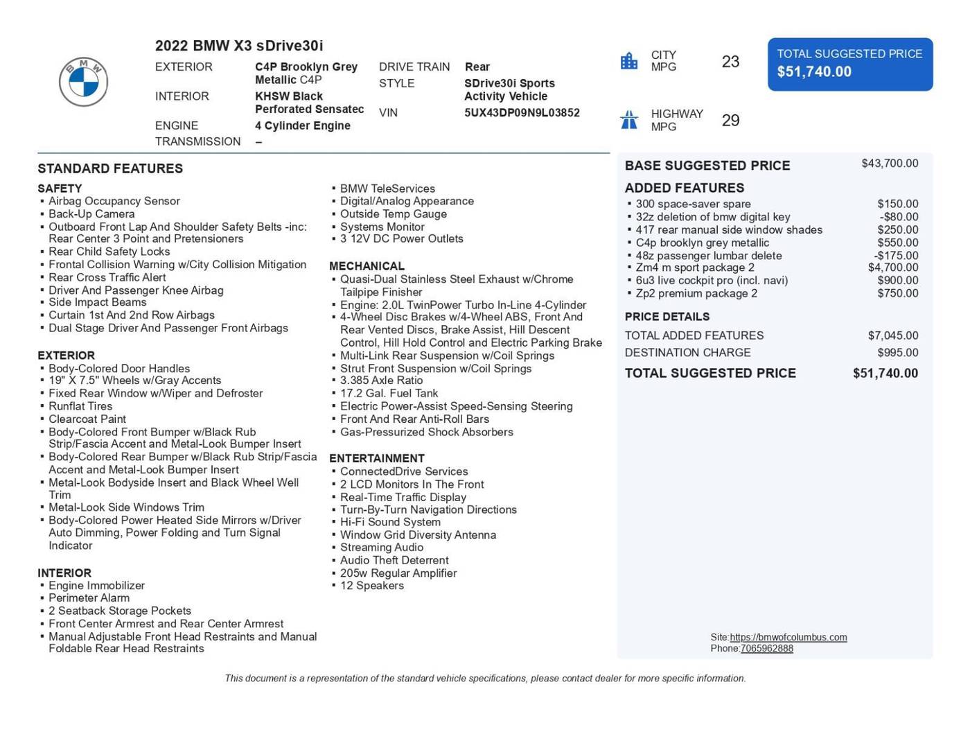 2022 BMW X3 30i — SUV — 45,330 mi — Columbus, GA
